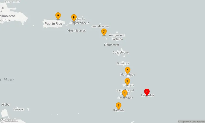 Route 8 Nächte - Karibische Inselträume: Von Barbados nach Puerto Rico