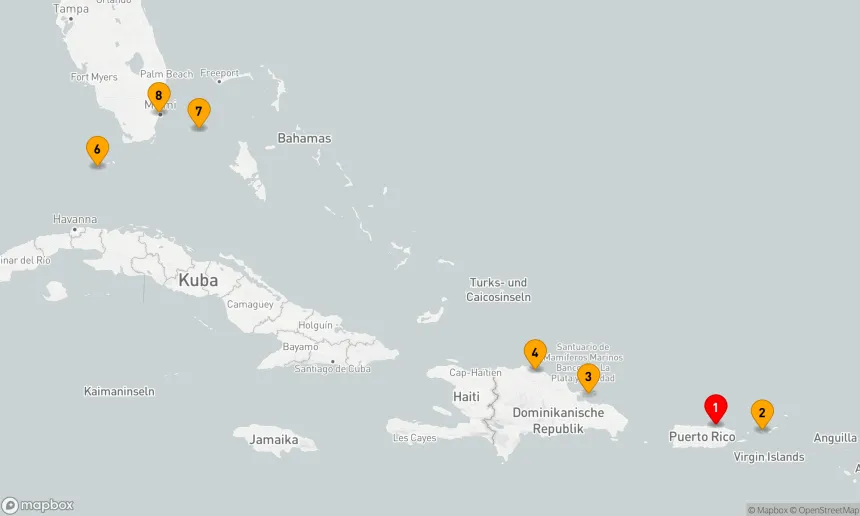 Route 7 Nächte - Karibische Küstenzauber: Von San Juan nach Miami