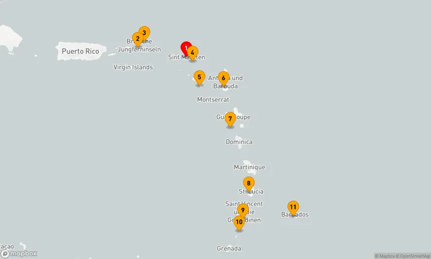 Route 10 Nächte - Karibisches Inselhüpfen: Von Sint Maarten nach Barbados