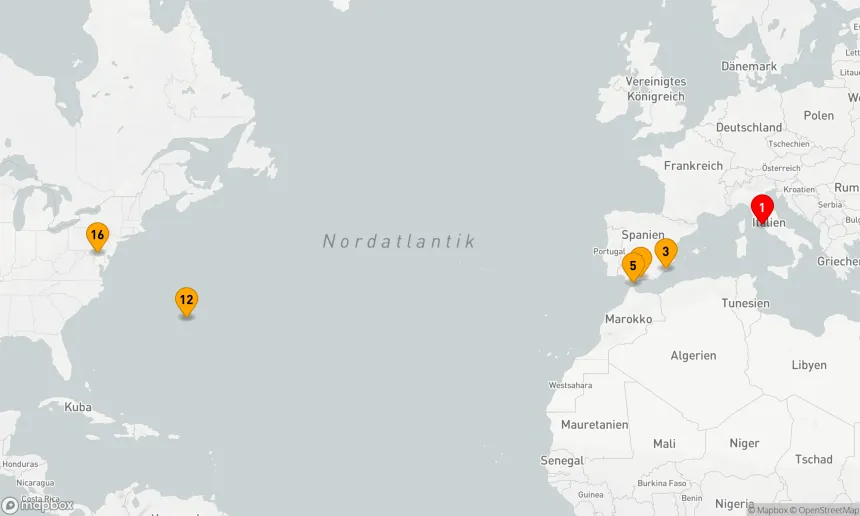 Route 15 Nächte - KARNEVALSREISEN - TRANSATLANTISCH