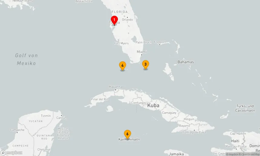 Route 7 Nächte - KEY WEST,  CAYMAN & BAHAMAS