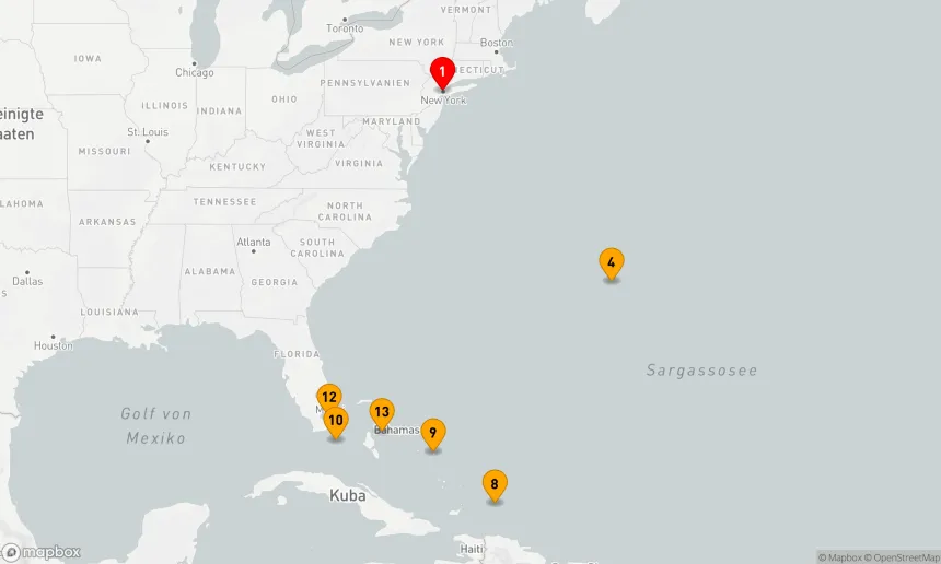 Route 12 Nächte - Klänge der Entdeckung: Von New York zu den Bahamas