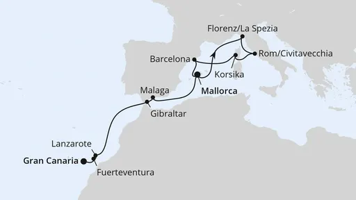 Route Korsika, Italien & Kanaren ab Mallorca