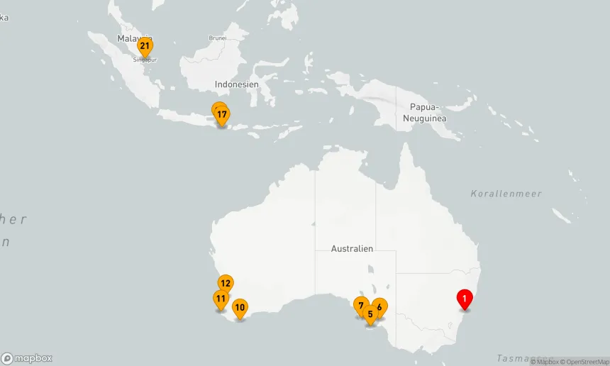 Route 20 Nächte - KREUZFAHRT AUSTRALIEN & BALI: SYDNEY, KÄNGURU INSEL & SINGAPUR
