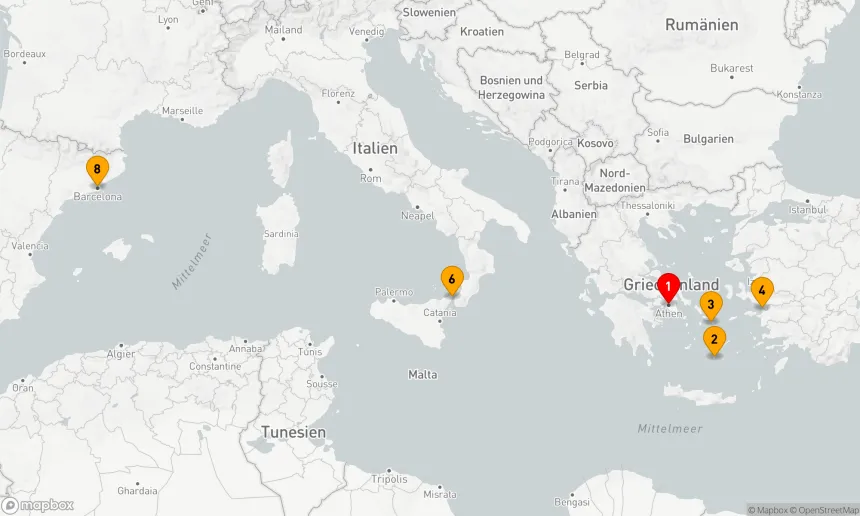 Route 7 Nächte - KREUZFAHRT DURCH GRIECHENLAND, ITALIEN UND DIE TÜRKEI