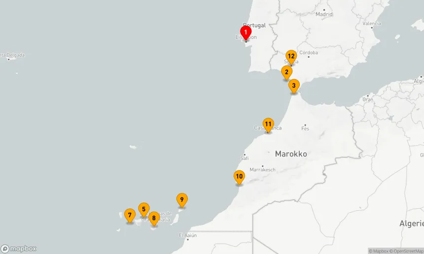 Route 14 Nächte - PORTUGAL, SPANIEN & MAROKKO KOMBINIERTE KREUZFAHRT: TENERIFFA, SEVILLA & LISSABON