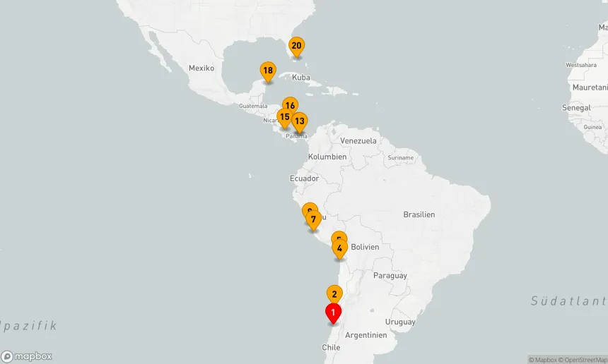 Route 19 Nächte - KOMBINATIONSKREUZFAHRT NACH SÜDAMERIKA UND DURCH DEN PANAMAKANAL: LIMA,  PANAMA-STADT UND MIAMI