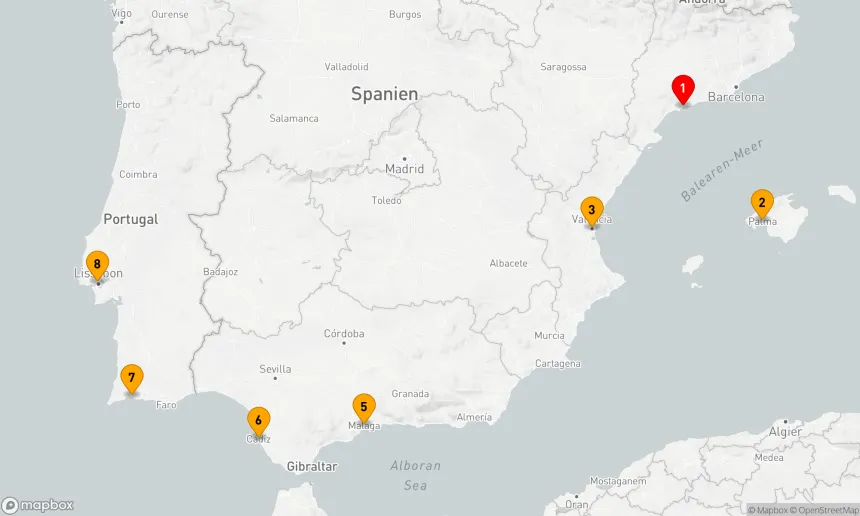 Route 7 Nächte - Kreuzfahrt durch Südspanien und Portugal – mit Smithsonian Journeys
