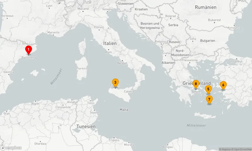Route 7 Nächte - KREUZFAHRT GRIECHISCHE INSELN & ITALIEN