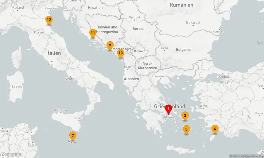 Route 11 Nächte - KREUZFAHRT GRIECHISCHE INSELN & KROATIEN