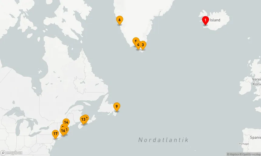Route 16 Nächte - KREUZFAHRT NACH GRÖNLAND, KANADA UND NEUENGLAND: QAQORTOQ, NEUFUNDLAND UND NEWPORT