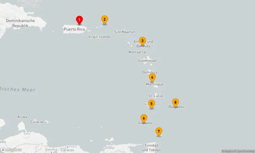 Route 7 Nächte - KREUZFAHRT IN DER SÜDLICHEN KARIBIK: BEQUIA,  GRENADA & TOBAGO