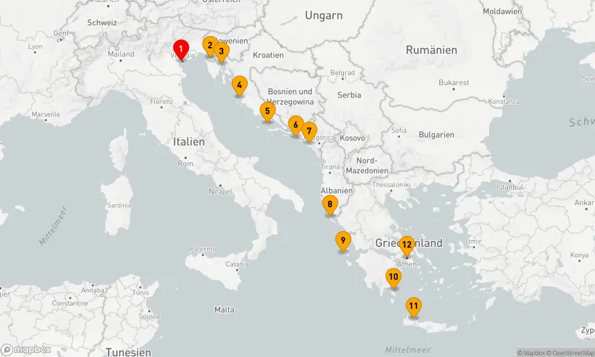 Route 11 Nächte - KREUZFAHRT ITALIEN,  KROATIEN & GRIECHENLAND: VENEDIG,  DUBROVNIK & KORFU