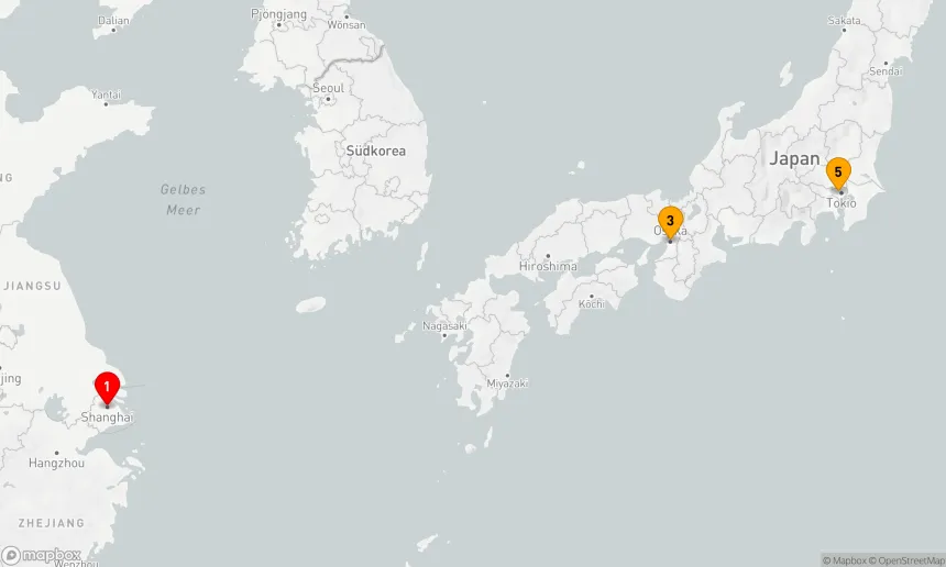 Route 8 Nächte - KREUZFAHRT MIT ÜBERNACHTUNGEN IN OSAKA UND TOKIO