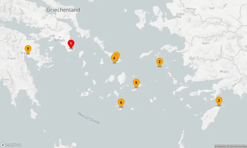 Route 7 Nächte - Kreuzfahrt zu den griechischen Inseln der südlichen Ägäis – mit Smithsonian Journeys