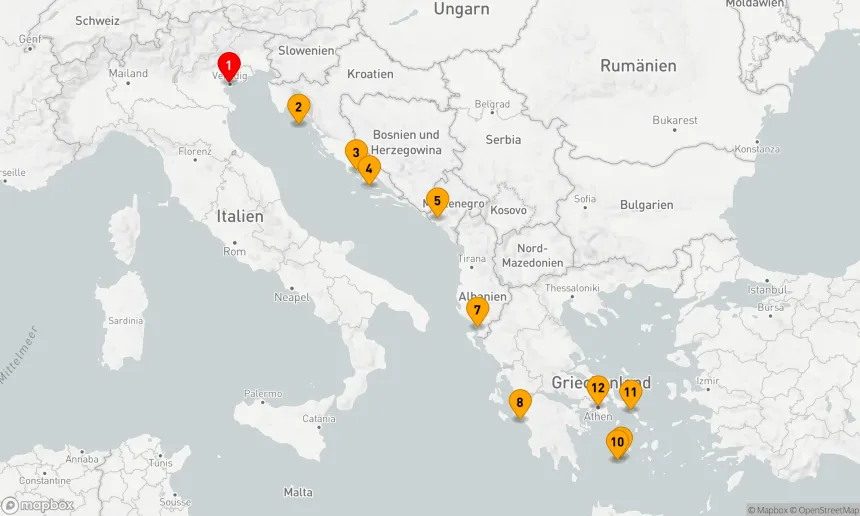 Route 11 Nächte - Kroatien,  Albanien & Griechenland 1