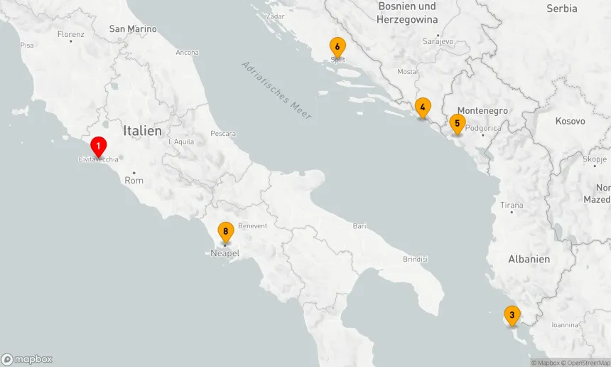Route 8 Nächte - KROATIEN GRIECHENLAND & ITALIEN