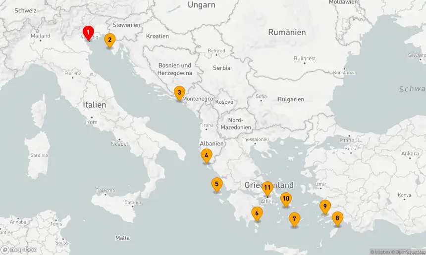 Route 10 Nächte - KROATIEN, GRIECHENLAND & TÜRKEI KREUZFAHRT: DUBROVNIK, SANTORINI & BODRUM