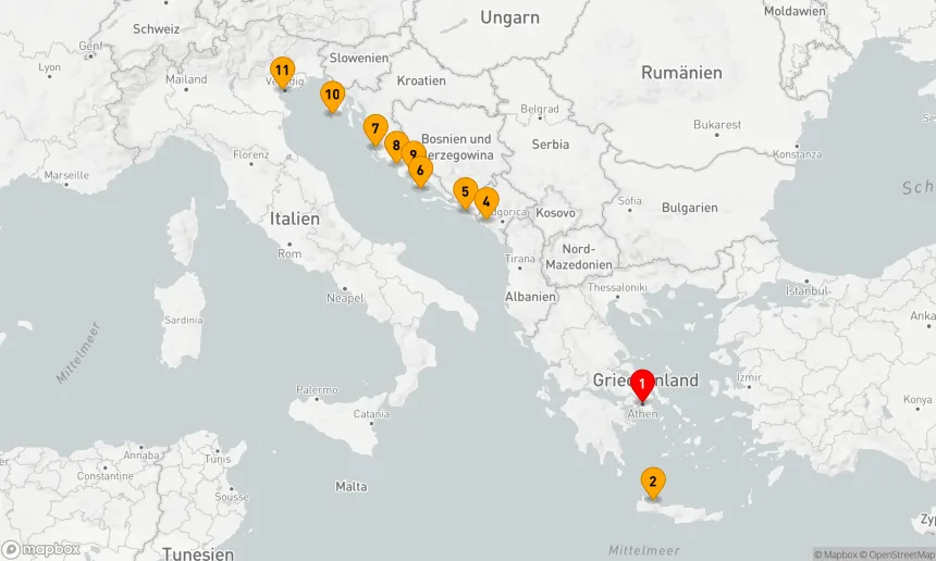 Route 10 Nächte - KROATIEN INTENSIV KREUZFAHRT: DUBROVNIK, SIBENIK & SPLIT