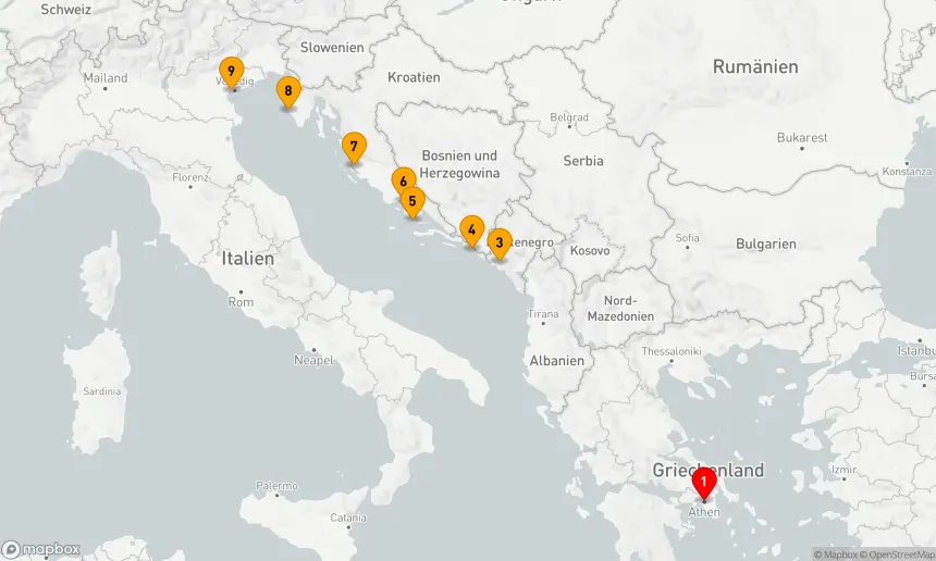 Route 8 Nächte - KROATIEN INTENSIV KREUZFAHRT: DUBROVNIK,  SPLIT & ZADAR