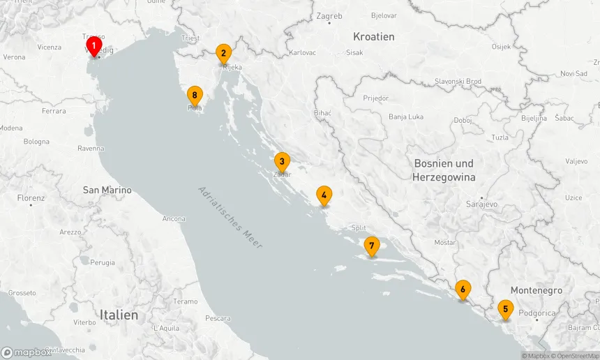 Route 8 Nächte - KROATIEN INTENSIV KREUZFAHRT: ZADAR,  DUBROVNIK & HVAR