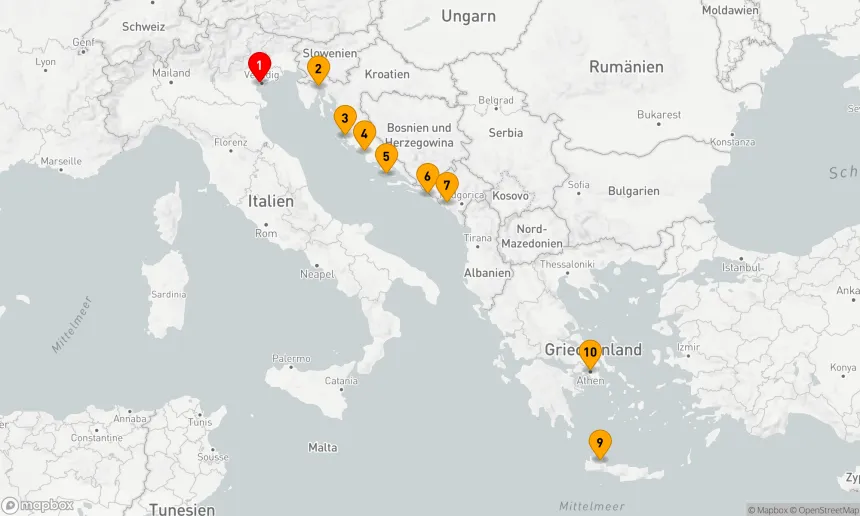 Route 9 Nächte - KROATIEN INTENSIV KREUZFAHRT: ZADAR,  SPLIT & DUBROVNIK