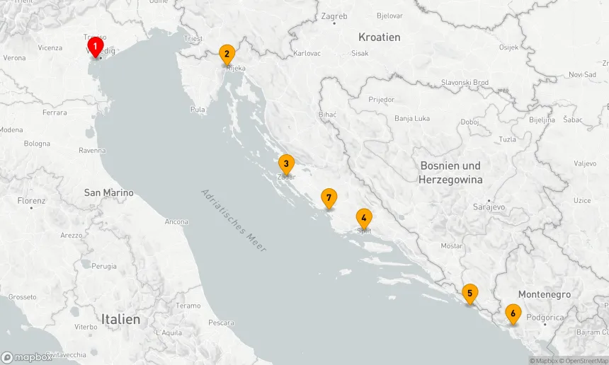Route 7 Nächte - KROATIEN INTENSIV KREUZFAHRT: ZADAR,  SPLIT & DUBROVNIK