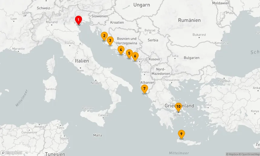 Route 9 Nächte - KROATIEN & MONTENEGRO KREUZFAHRT: ZADAR, DUBROVNIK & KOTOR