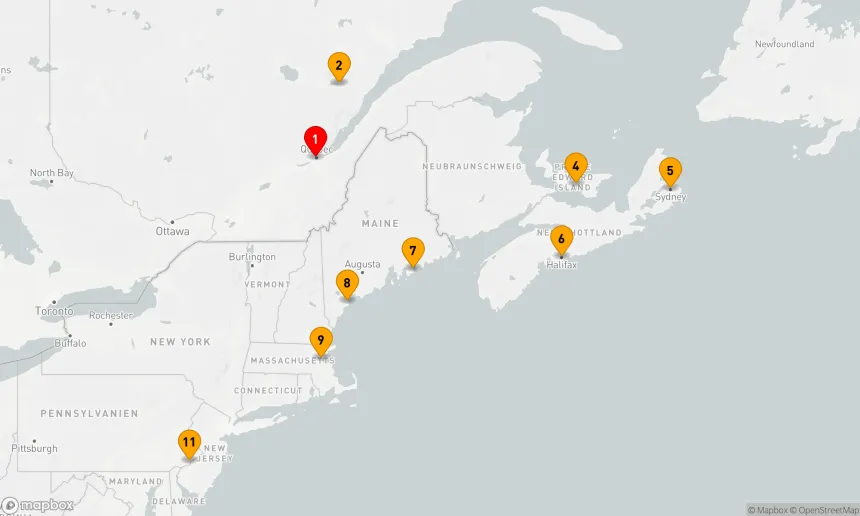 Route 10 Nächte - Küstenzauber von Québec nach Philadelphia