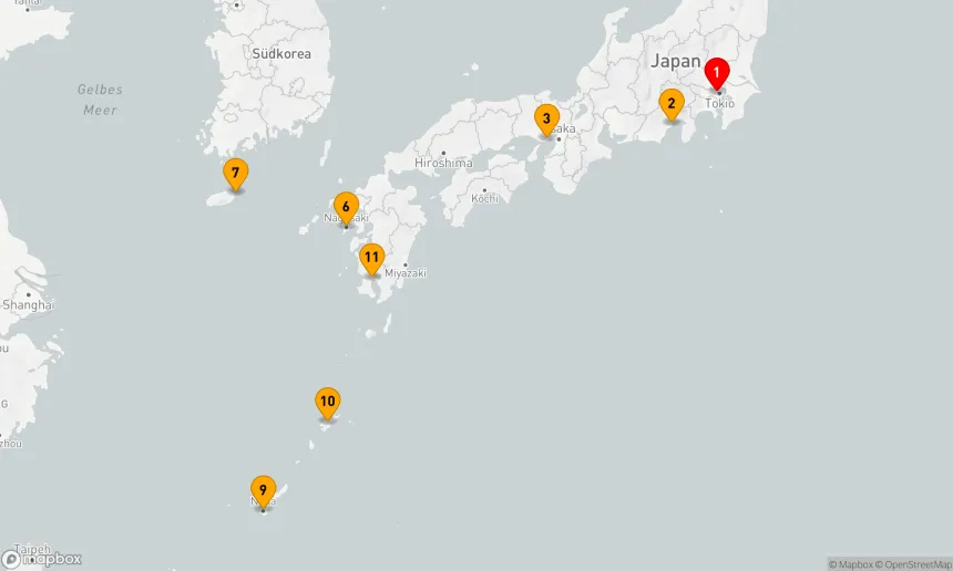 Route 12 Nächte - Kulturelle Entdeckungsreise Japans & Koreas