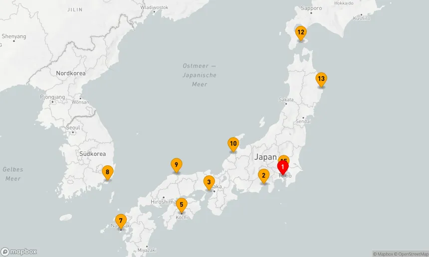 Route 14 Nächte - Kulturelle Schätze Japans und Koreas
