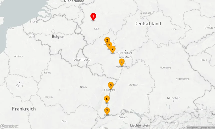 Route 7 Nächte - Kulturperlen am Rhein