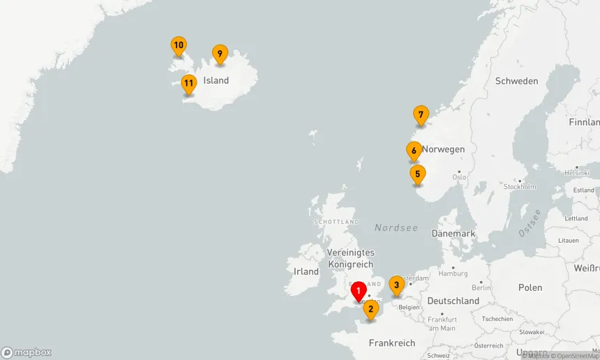 Route 11 Nächte - Kulturschätze und Fjordzauber Nordeuropas