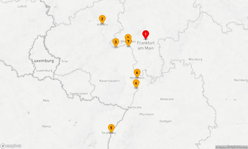 Route 7 Nächte - Kurs Rhein Weihnachten Süd