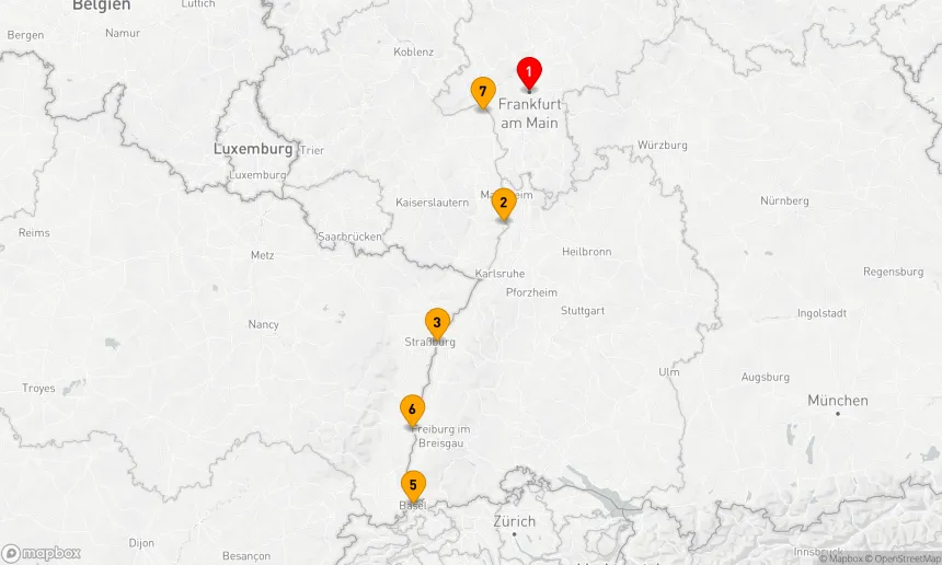 Route 7 Nächte - Kurs Südlicher Rhein