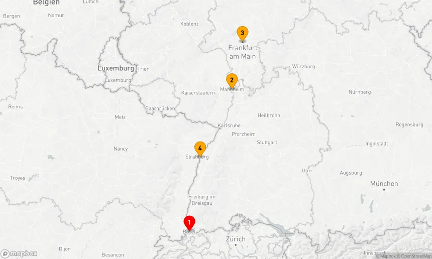 Route 4 Nächte - Kurz und knackig an Rhein und Main