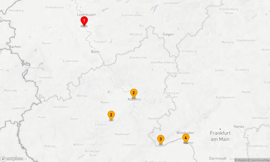 Route 4 Nächte - Kurzreise auf Rhein und Mosel