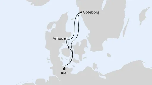 Route Kurzreise nach Århus & Göteborg ab Kiel