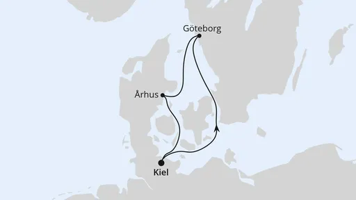 Route Kurzreise nach Århus & Göteborg ab Kiel