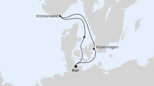 Route Kurzreise nach Norwegen & Dänemark ab Kiel 2