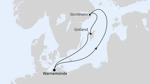 Route Kurzreise nach Schweden ab Warnemünde 1