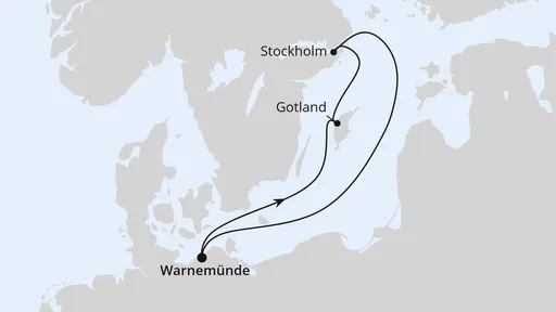 Route Kurzreise nach Schweden ab Warnemünde 1