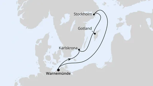 Route Kurzreise nach Schweden ab Warnemünde 2