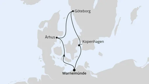 Route Kurzreise nach Schweden & Dänemark ab Warnemünde