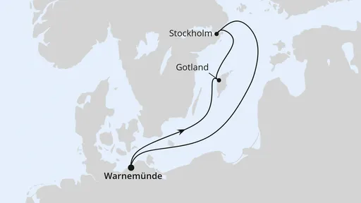 Route Kurzreise nach Stockholm & Gotland ab Warnemünde