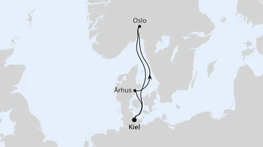 Route Kurzreise Norwegen & Dänemark ab Kiel 1