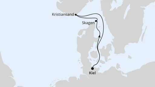 Route Kurzreise Norwegen & Dänemark ab Kiel 1