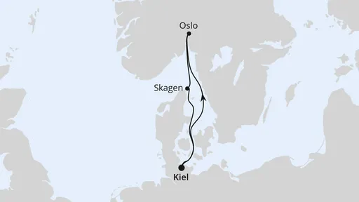 Route Kurzreise Norwegen & Dänemark ab Kiel 1