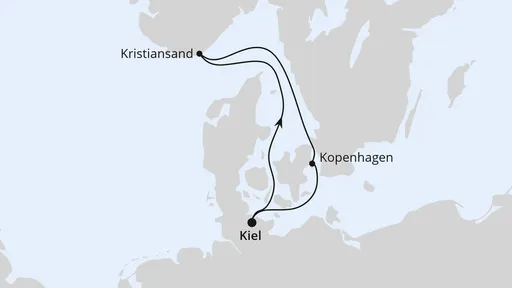 Route Kurzreise Norwegen & Dänemark ab Kiel 2