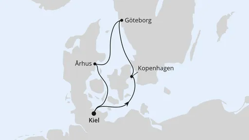 Route Kurzreise Schweden & Dänemark ab Kiel